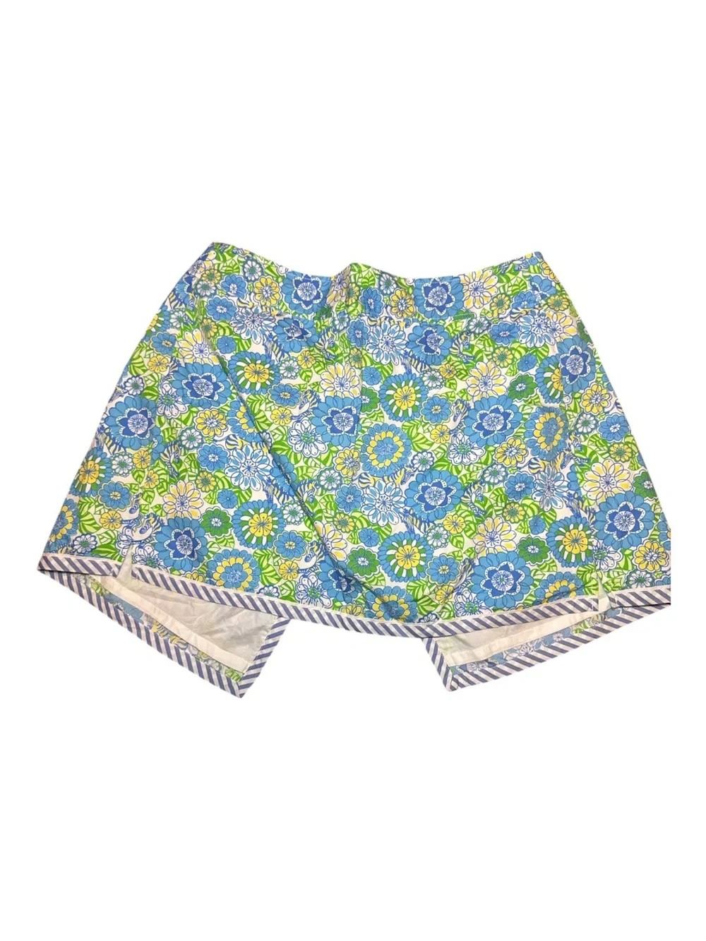 Lilly Pulitzer Floral Wrap Skirt Colorful Zebra Print Size 14 Blue Green Yellow